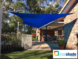 shade sail outdoor area entertainment patio shaded blue pool new total shade solutions brisbane queensland