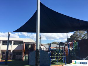 shade sail playground kids play area black school primary sun protection uv prevention total shade solutions brisbane brendale