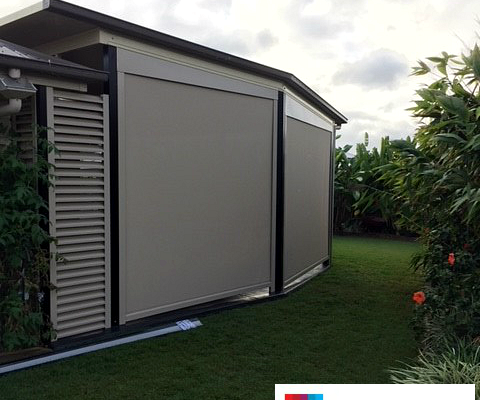 outdoor blinds patio enclosure room total shade solutions cream vertical manual motorised system